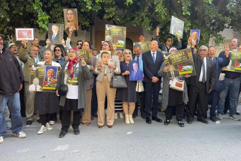 صور 2: جانب احتجاجات عائلات المساجين السياسيين/المحكمة الابتدائية بتونس/أبريل/نيسان 2025 (خاصة)