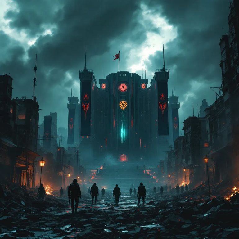 تقدم الرواية عالمًا ديستوبيًا (Dystopia) تسوده الفوضى ويحكمه الشر والقوة والمصلحة، ومن أبرز ملامحه الخراب والقتل والقمع