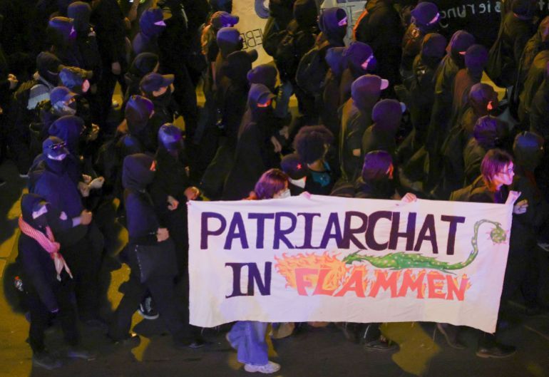 Demonstration ahead of May Day, in Berlin