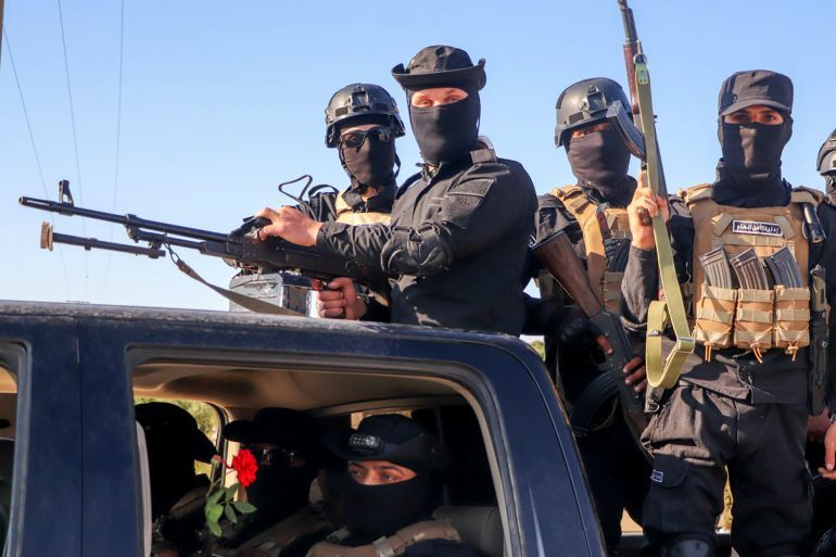عرض عسكري لجهاز الأمن الداخلي في منطقة حارم وقرى وبلدات جبل السماق في ريف إدلب الوكالة العربية السورية للأنباء - سانا