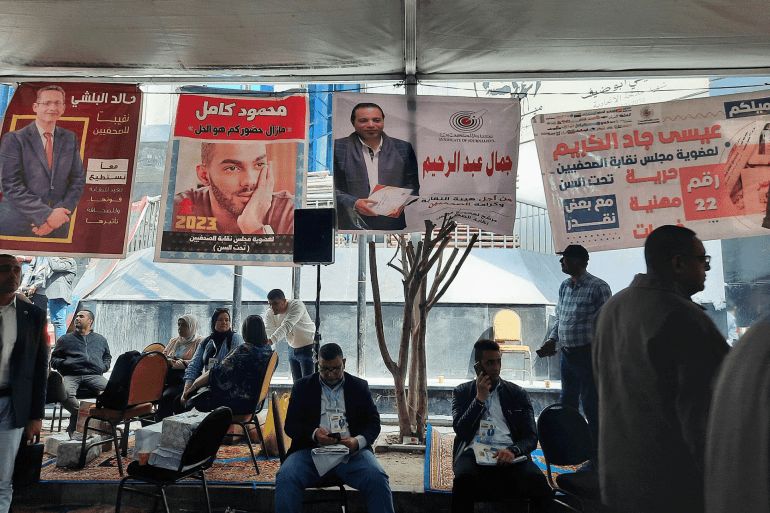 البلشي تفرغ للعمل النقابي الصحفي وخدمة الصحفيين المصدر: مراسل الجزيرة نت المكان: نقابة الصحفيين القاهرة التاريخ 2023