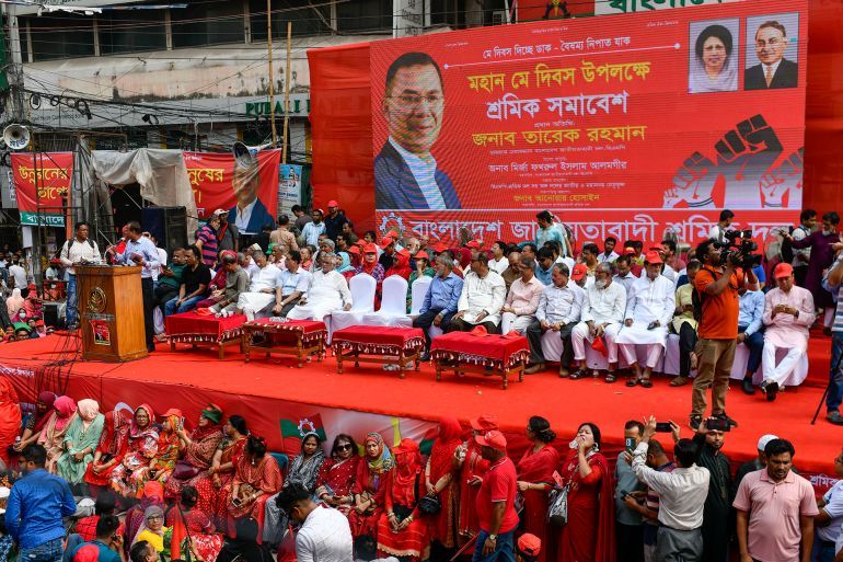Thousands of leaders and activists of Bangladesh Jatiyatabadi Sramik Dal, the labor wing of the Bangladesh Nationalist Party (BNP), gather in Dhaka, Bangladesh, on May 01, 2025, to participate in their planned rally on the occasion of May Day. (Photo by Syed Mahamudur Rahman/NurPhoto via Getty Images)