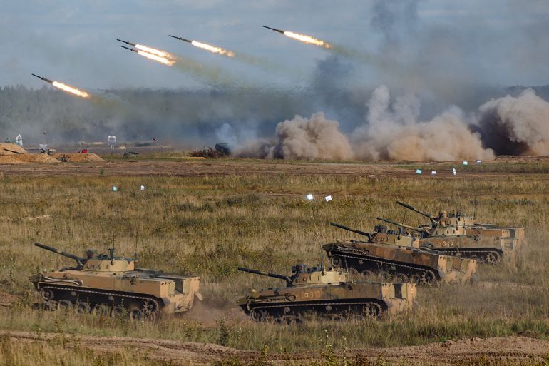 This handout picture made available by the Russian Defence Ministry on September 13, 2021 shows the