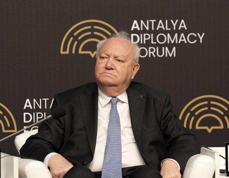 ANTALYA, TURKIYE - APRIL 12: United Nations Under-Secretary-General and High Representative for the Alliance of Civilizations Miguel Ángel Moratinos (4th R) attends the panel discussion titled