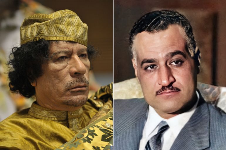 جمال عبدالناصر ومعمر القذافي