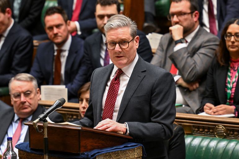 Britain's Prime Minister Keir Starmer delivers a statement on Ukraine at the House of Commons, in London, Britain, March 3, 2025. © House of Commons/Handout via REUTERS THIS IMAGE HAS BEEN SUPPLIED BY A THIRD PARTY. MANDATORY CREDIT. IMAGE MUST NOT BE ALTERED.
