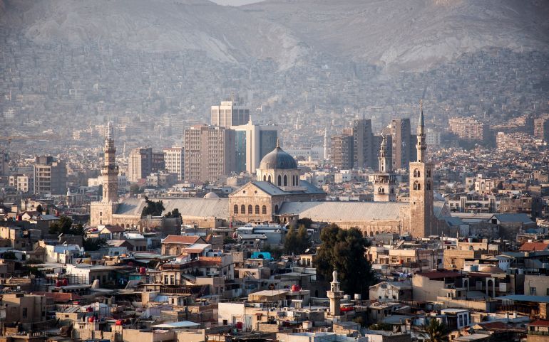 جامع مسجد أموي - دمشق Damascus Syria Cityscape with Omayyad Mosque