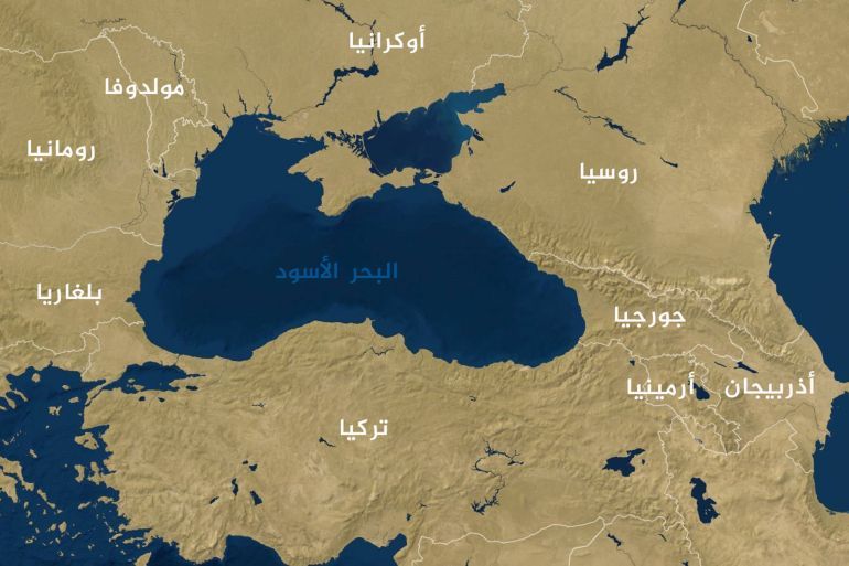 خارطة البحر الأسود والدول المطلة عليه