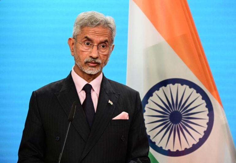 India's Minister of External Affairs Subrahmanyam Jaishankar looks on during a joint press conference with the German Minister for Foreign Affairs, in Berlin on May 23, 2025. (Photo by Tobias SCHWARZ / AFP)