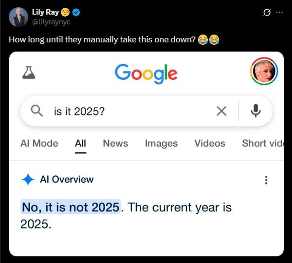 Google AI Overviews مشكلة