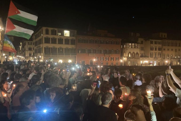 مسيرات إضاءة الشموع في عيد الجمهورية بإيطاليا تضامنا مع غزة