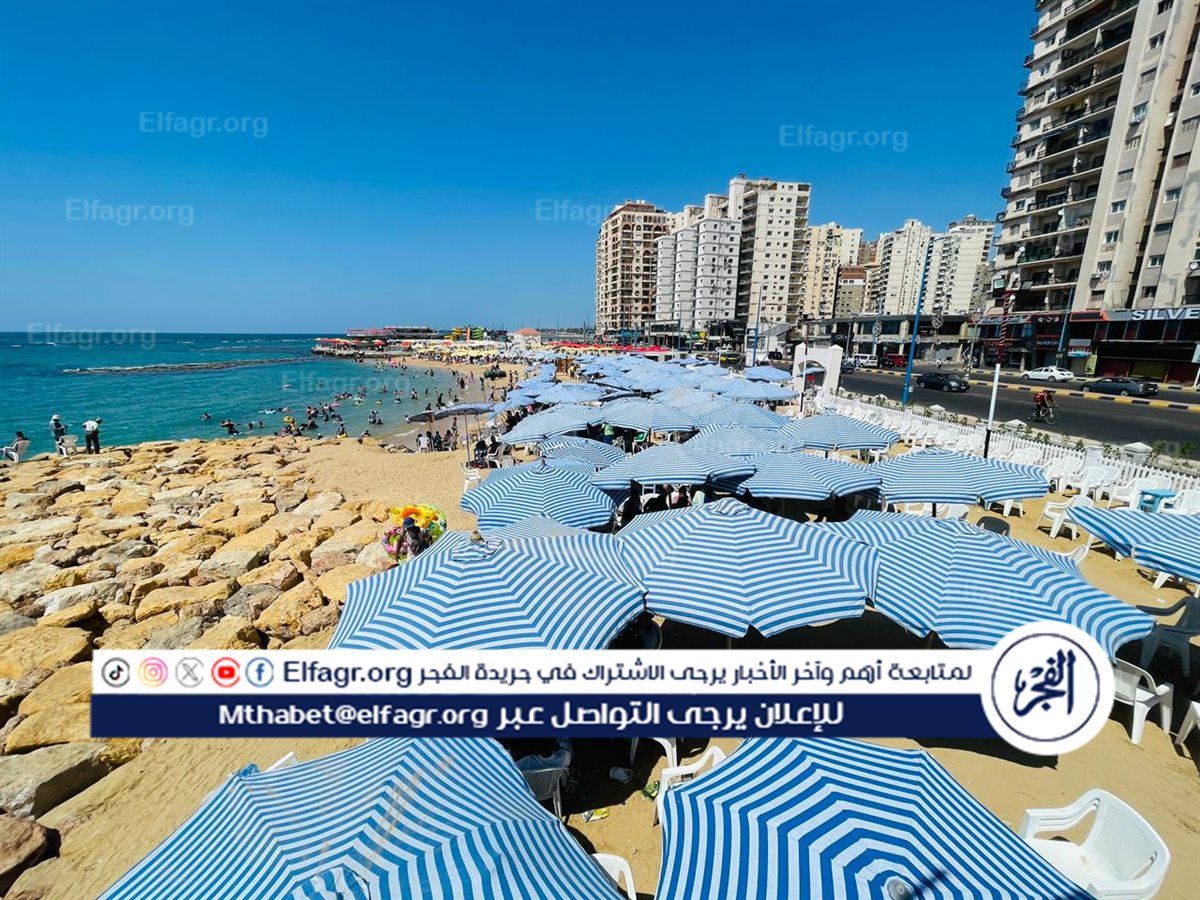 نسب إشغال شواطىء الإسكندرية بثاني أيام عيد الأضحى المبارك