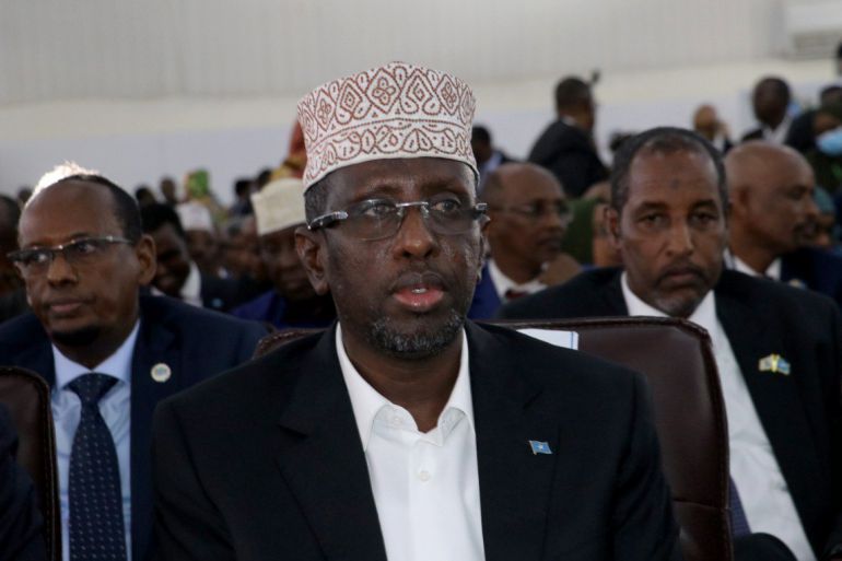 MOGADISHU, SOMALIA - MAY 15: Somalia's former president Sheikh Sharif Ahmed attends a session as members of the lower and upper house of the legislature meet to elect the new president in Mogadishu, Somalia on May 15, 2022. ( Tufan Aktaş - Anadolu Agency )