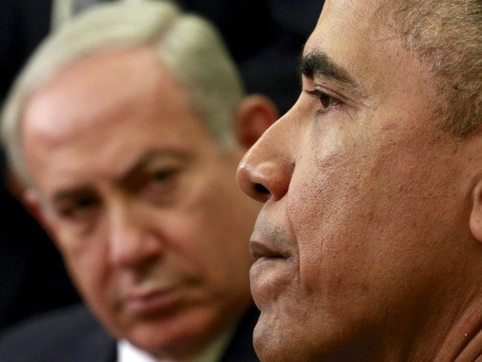 U.S. President Barack Obama meets with Israeli Prime Minister Benjamin Netanyahu in the Oval Office of the White House in Washington November 9, 2015. The two leaders meet here today for the first time since the Israeli leader lost his battle against the Iran nuclear deal, with Washington seeking his re-commitment to a two-state solution with the Palestinians. REUTERS/Kevin Lamarque