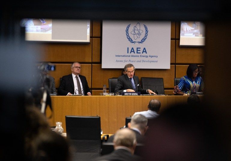 Rafael Grossi, Director General of the International Atomic Energy Agency (IAEA) reacts upon arrival for the IAEA’s Board of Governors meeting at the agency's headquarters in Vienna, Austria on June 9, 2025. (Photo by Joe Klamar / AFP)