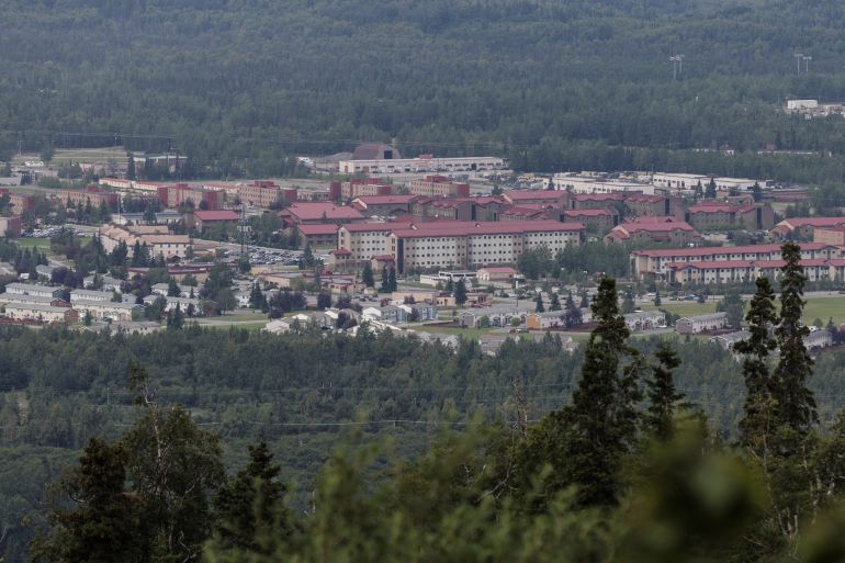A general view of Fort Richardson, part of Joint Base Elmendorf-Richardson, ahead of a planned meeting between U.S. President Donald Trump and Russian President Vladimir Putin to discuss the war in Ukraine, in Anchorage, Alaska, U.S., August 13, 2025. REUTERS/Jeenah Moon