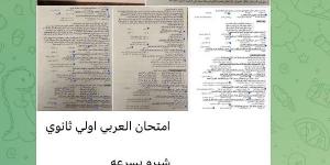 تداول امتحان عربي أولى ثانوي على جروبات الغش بـ تليجرام - الكويت الاخباري