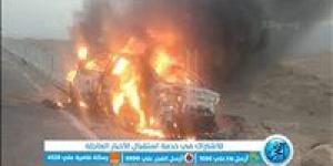 اشتعال سيارتي نقل وملاكي في حادث تصادم على الطريق الإقليمي بالقليوبية - الكويت الاخباري