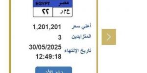 سعرها تخطى الـ مليون جنيه.. التزايد على لوحة سيارة مميزة| اعرف الخطوات - الكويت الاخباري