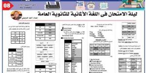 مراجعة ليلة الامتحان في مادة اللغة الالمانية للثانوية العامة 2025 - الكويت الاخباري