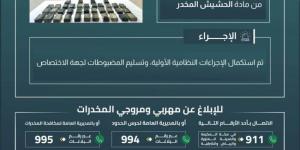حرس الحدود في تبوك يحبط تهريب 20.3 كيلوجرامًا من مادة الحشيش المخدر - الكويت الاخباري