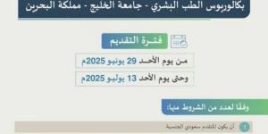 التعليم: بدء التقديم على مقاعد الابتعاث لبكالوريوس الطب البشري في البحرين - الكويت الاخباري