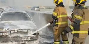 إصابة 3 أشخاص في تصادم وحريق مركبتين على طريق الجهراء - الكويت الاخباري