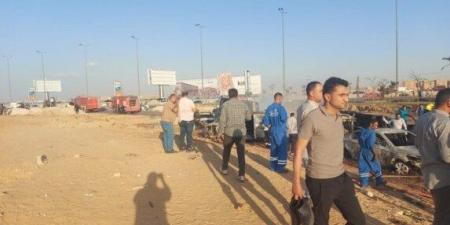 الصحة: الدفع بـ12 سيارة إسعاف لموقع حادث حريق خط غاز طريق الواحات - الكويت الاخباري