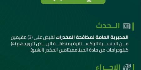 القبض على (3) مقيمين بالرياض لترويجهم (4) كجم من الشبو - الكويت الاخباري