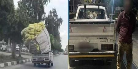 كشف ملابسات فيديو تم تداوله بمواقع التواصل تضمن سير سيارة ربع نقل بحمولة زائدة بالإسماعيلية - الكويت الاخباري