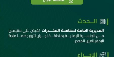 القبض على مقيمَين بنجران روّجا مادة إمفيتامين - الكويت الاخباري