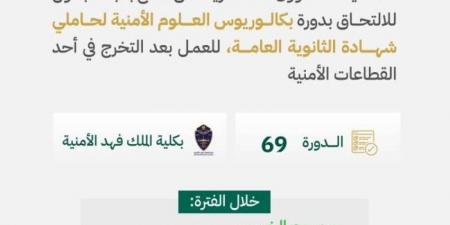 الخميس المقبل.. فتح القبول للالتحاق بدورة بكالوريوس العلوم الأمنية لحاملي الثانوية العامة بكلية الملك فهد - الكويت الاخباري