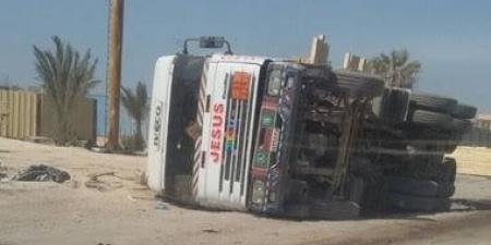 تصادم مروع بين 3 سيارات نقل على طريق الإسكندرية الصحراوي - الكويت الاخباري