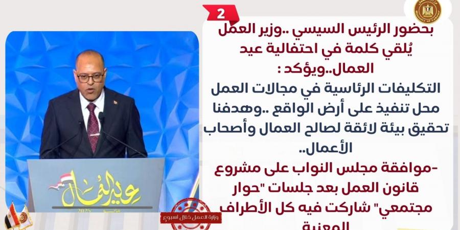 زيادة الإنتاج وحماية العمال وتوفير الوظائف .. جبران يستعرض جهود وزارة العمل أمام الرئيس السيسي - الكويت الاخباري