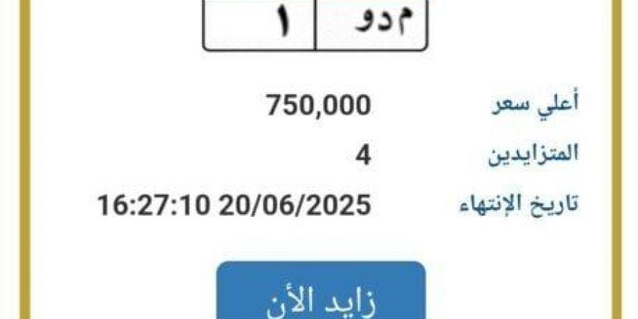اقتربت من مليون جنيه.. مزايدة نارية على لوحة سيارة مميزة - الكويت الاخباري
