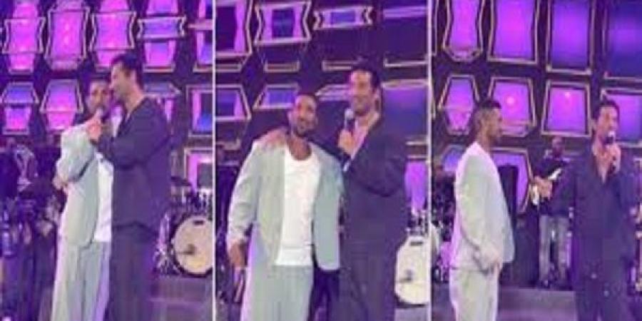 ديو بين أحمد سعد وشقيقه عمرو في مهرجان مراسي - الكويت الاخباري