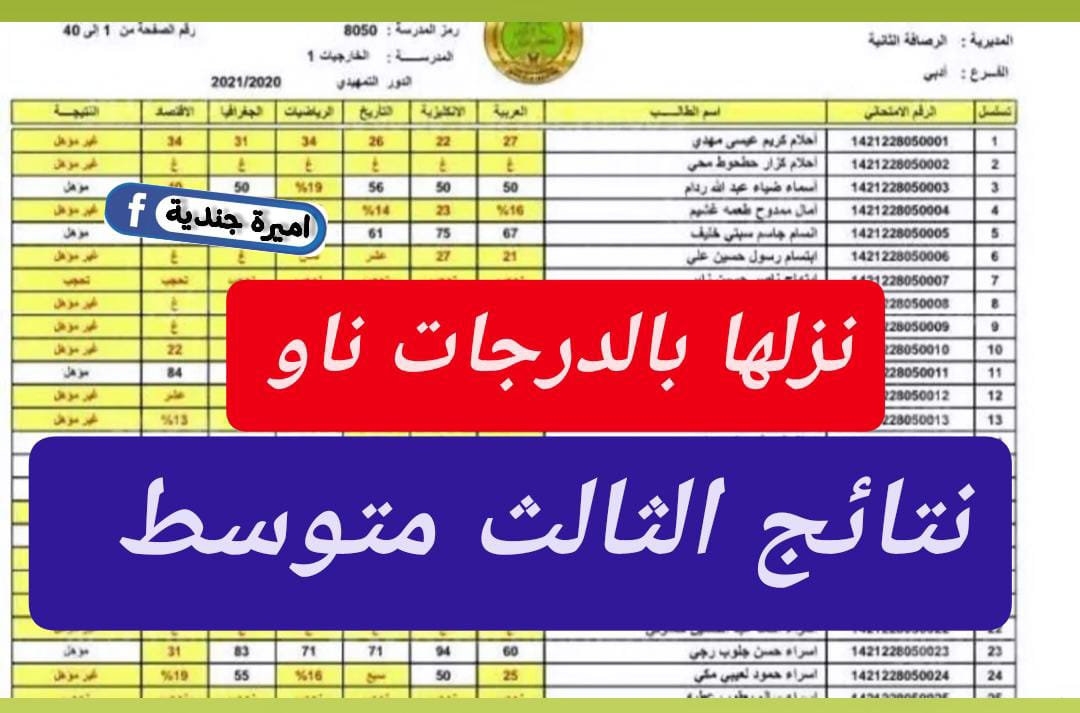 نتائج الثالث متوسط 2024 بغداد الدور الثاني وكــل المحفظات pdf موقع ملازمنا.. نزلهـــا هــســه ظهرت بالدرجــات