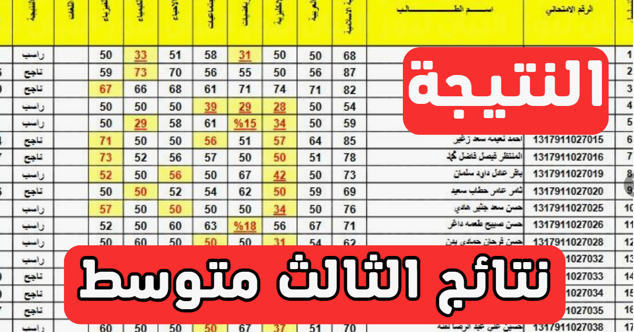 نتائج الثالث متوسط 2024 الدور الثاني عبر موقع نتائجنا الالكتروني results.mlazemna.com بالرقم الامتحاني