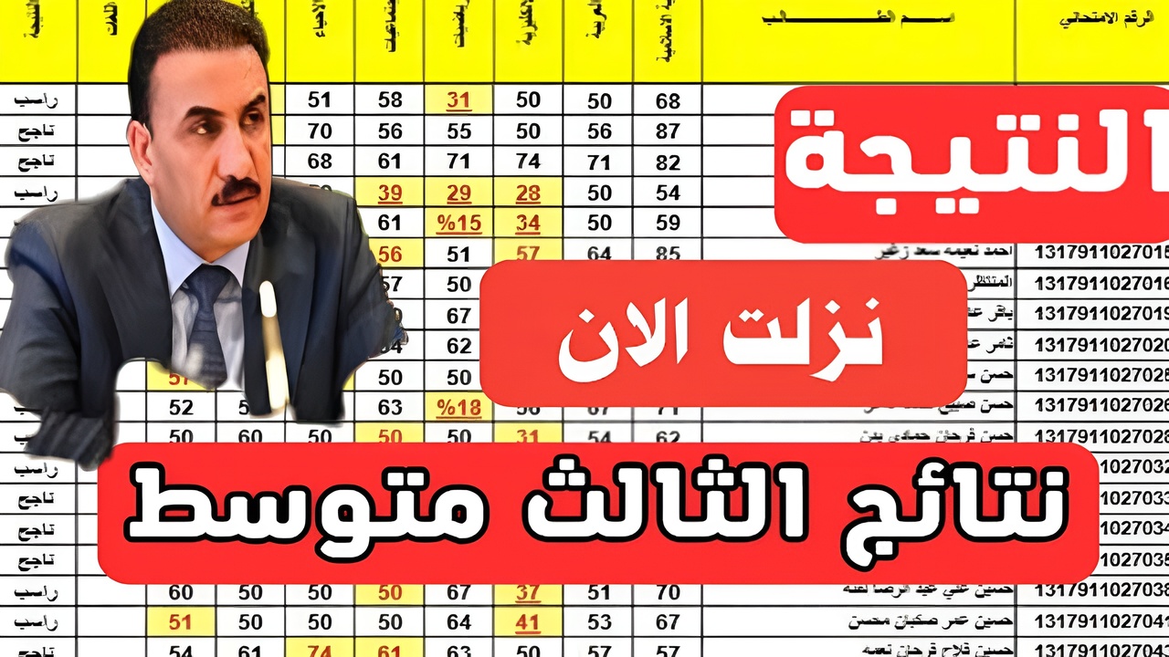 موقع نتائجنا.. ظهور نتائج الثالث متوسط الدور الثاني 2024 في عموم العراق results.mlazemna.com