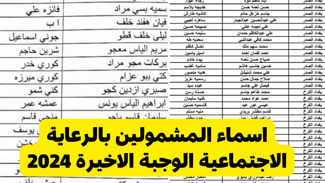 استعلم الآن.. اسماء المشمولين بالرعاية الاجتماعية الوجبة السابعة 2024 بالعراق عبر منصة مظلتي