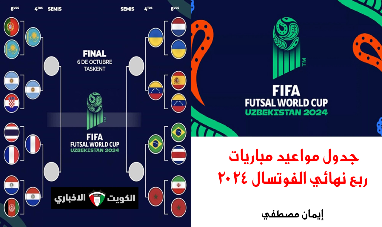 جدول مواعيد مباريات ربع نهائي من كأس العالم للفوتسال 2024 والقنوات الناقلة