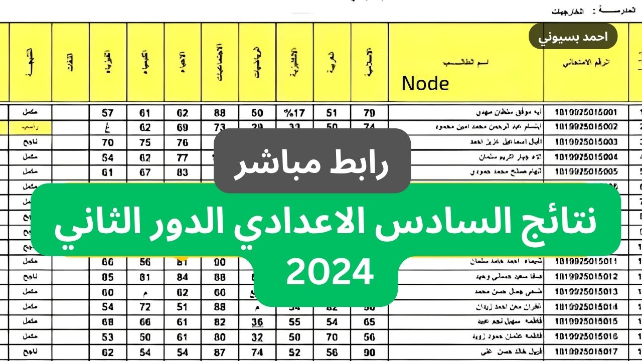 رابط مباشر نتائج السادس الاعدادي الدور الثاني 2024 PDF موقع نتاجنا والوزارة