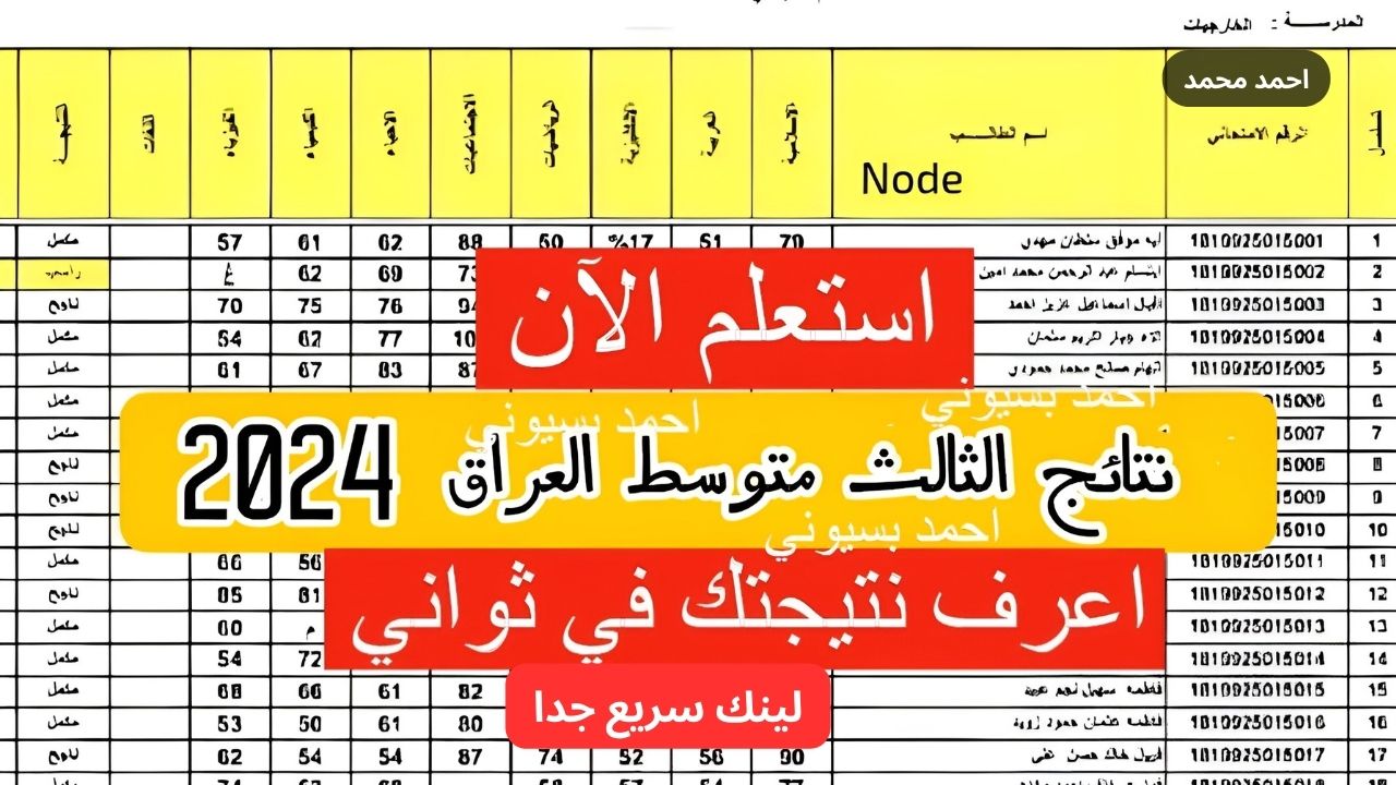 حملها PDF هسه.. رابط نتائج الثالث 2024 الدور الثاني موقع نتاجنا جميع المحافظات