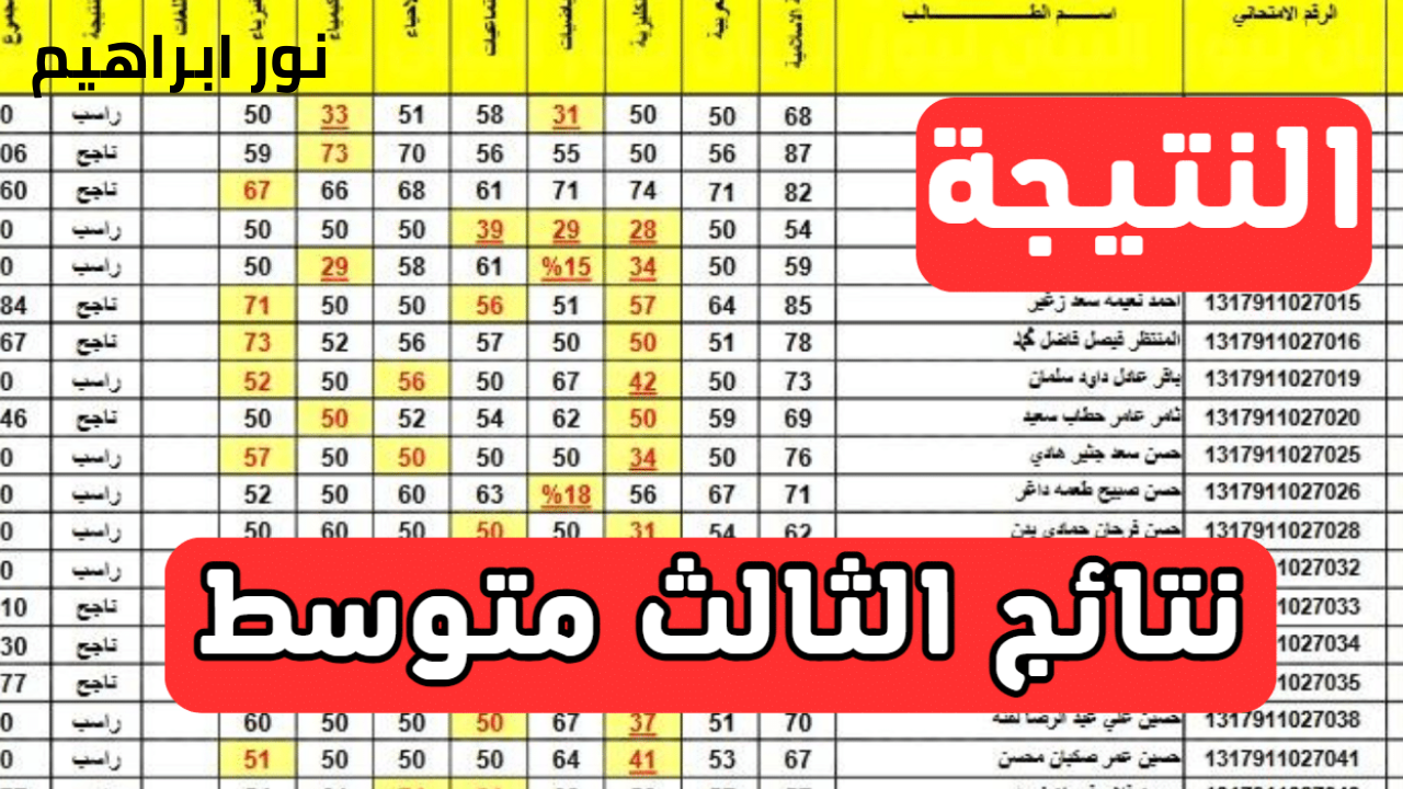 نتائج الثالث متوسط 2024 دور ثاني عموم محافظات العراق رسميًا