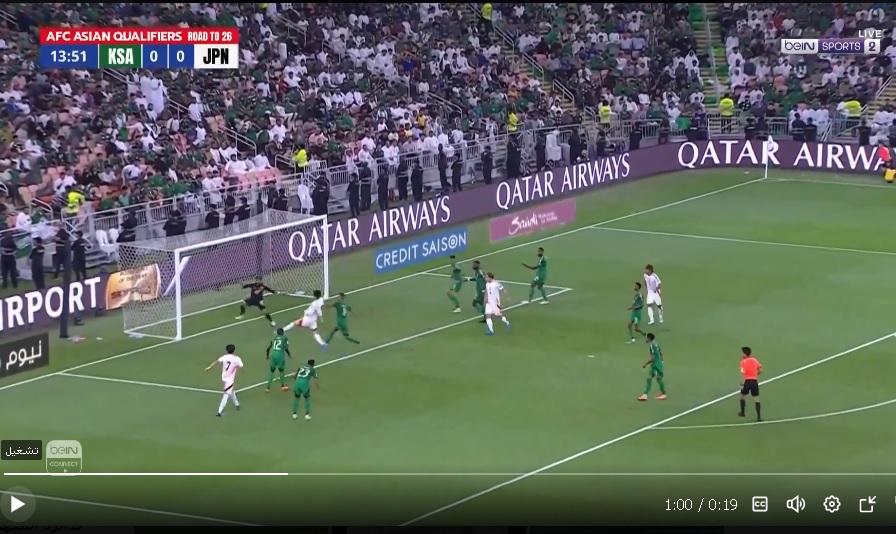 السعودية للأسف.. خسارة 1-0 في الشوط الأول لصالح اليابان رغم الأداء الجيد وأحرزت اليابان هدفها الثاني في الدقيقة 81