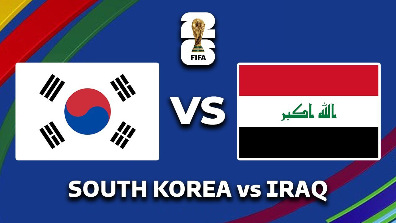 أسود الرافدين ضد الشموشون.. تابع لعبة العراق وكوريا الجنوبية اليوم Iraq vs South Korea في تصفيات كأس العالم 2026