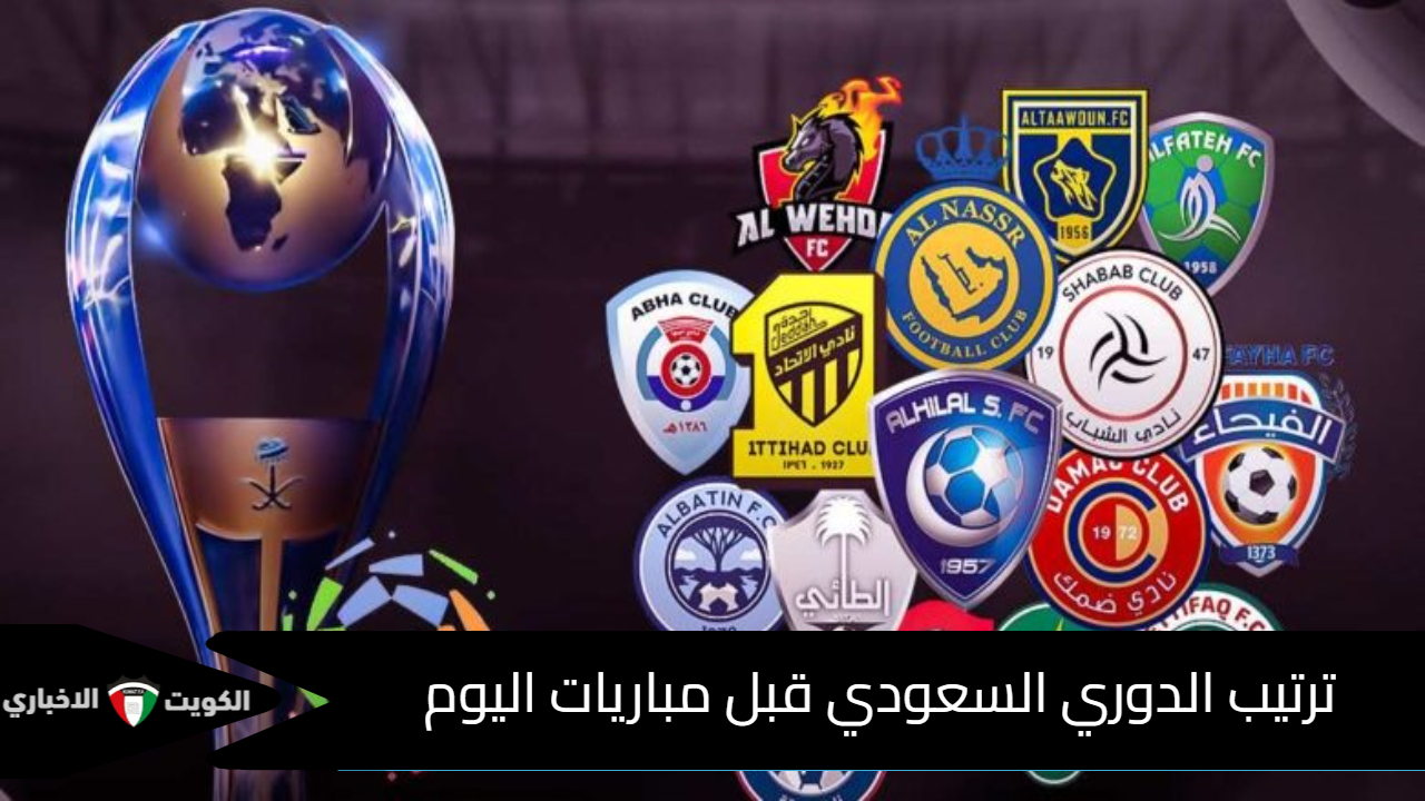 ترتيب الدوري السعودي قبل مباريات اليوم