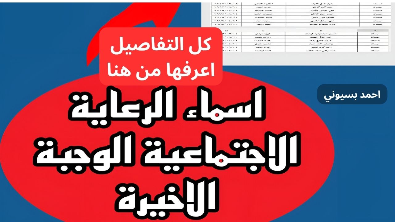 اعرف بسهولة.. رابط كشوفات اسماء الرعاية الاجتماعية الوجبة الأخيرة في جميع المحافظات 2024