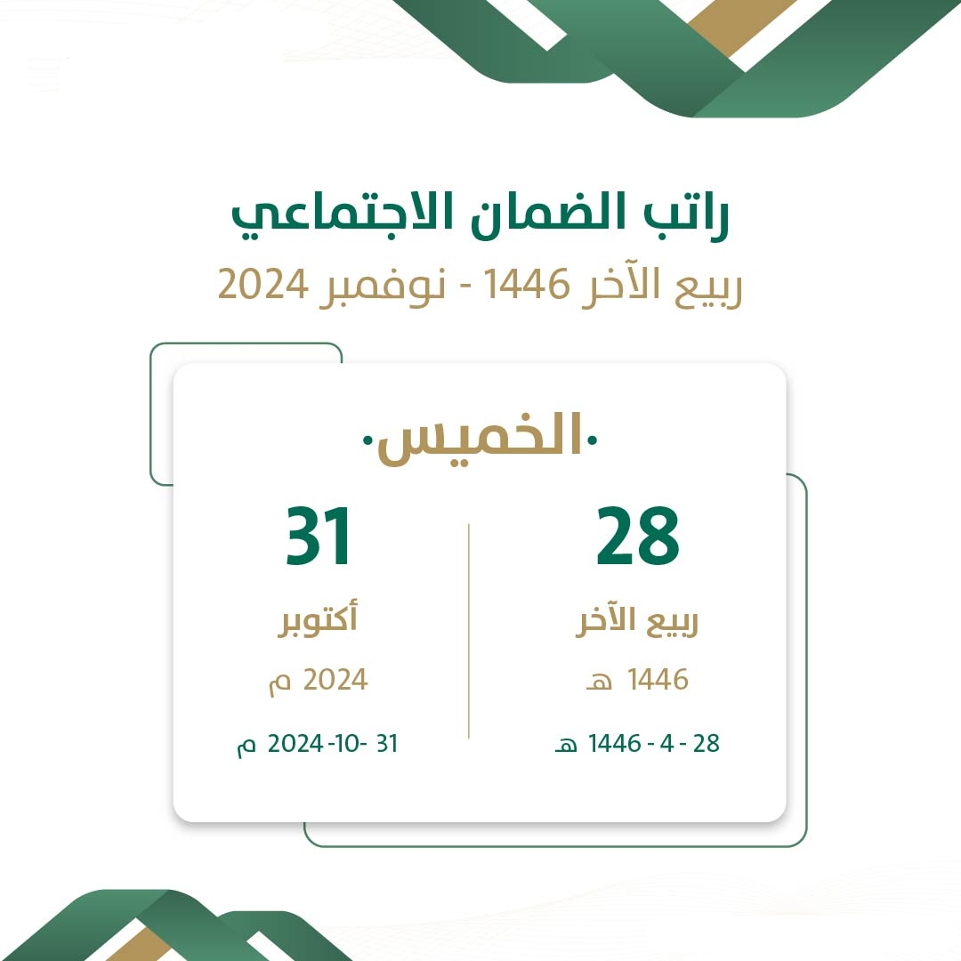 موعد صرف الضمان الاجتماعي المطور 