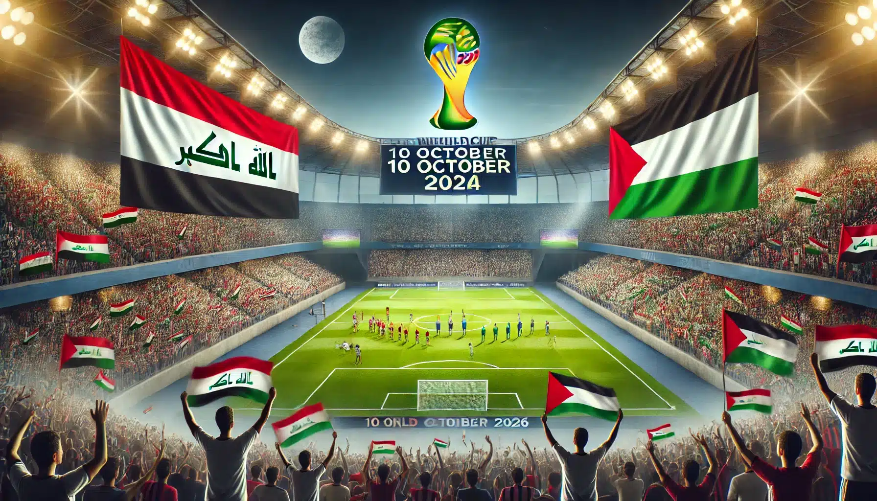 الساعة كم مباراة العراق وفلسطين اليوم في تصفيات كأس العالم 2026 والمعلقين